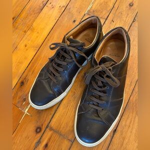 Greats Black Leather Sneakers with White Soles
